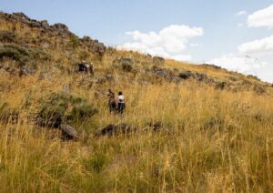 Some Team Members While Reaching One Hilltop Site