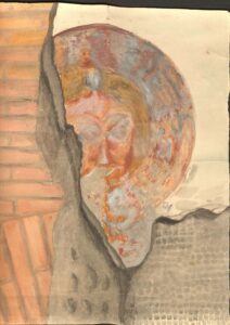 Eugenius Van Doorn, The So Called Salvatore Olandese From The Crypt Of St. Cecilia, Watercolor On Paper, Ca. 1913. Heerlen, Archive Of The Catacombs Foundation Of Valkenburg. Copia